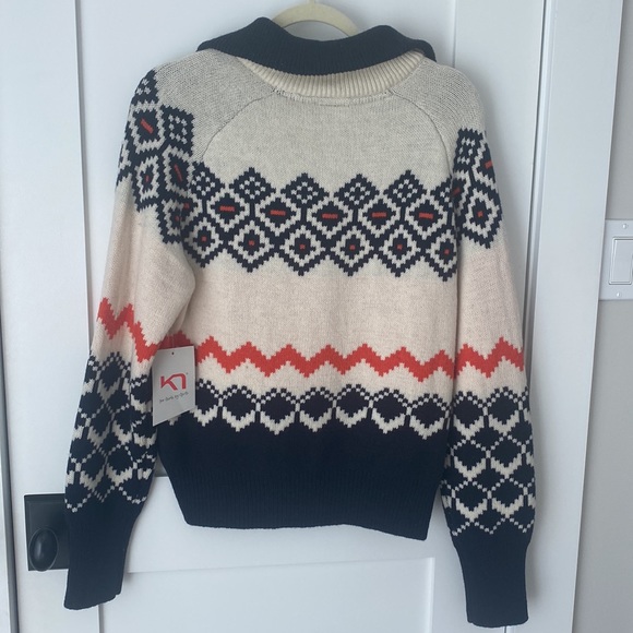 Kari Trad Agnes Knit half-zip wool-blend women's pullover size Large - Picture 6 of 13